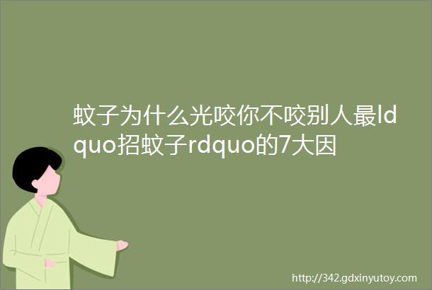 蚊子为什么光咬你不咬别人最ldquo招蚊子rdquo的7大因素